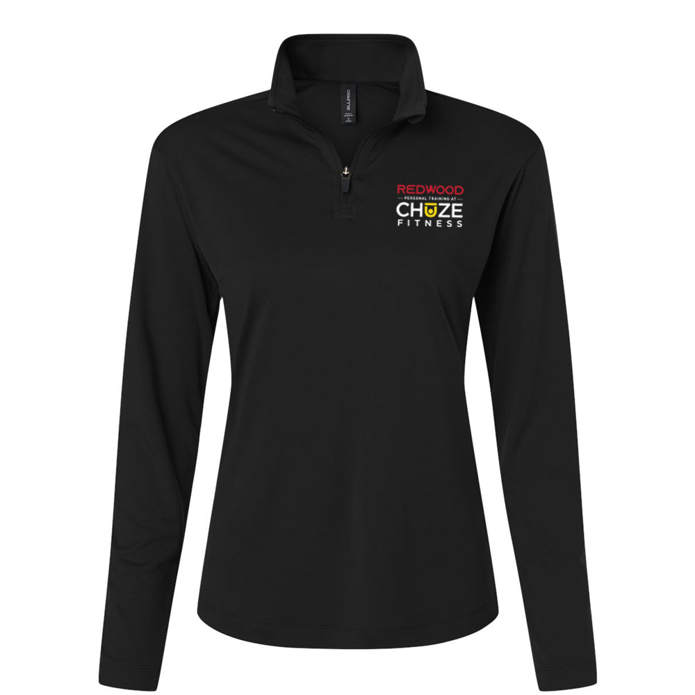 Women's Pro-Lock Performance Quarter-Zip Pullover - Black - Redwood Chuze