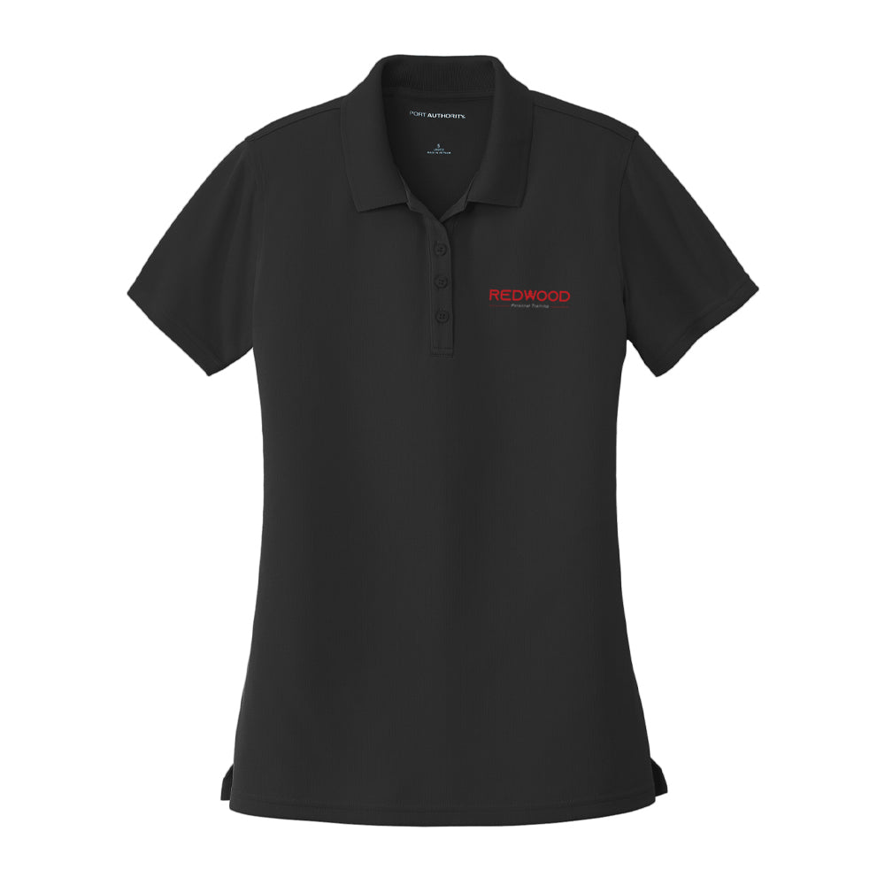 Women's Micro-Mesh Polo - Black - Redwood