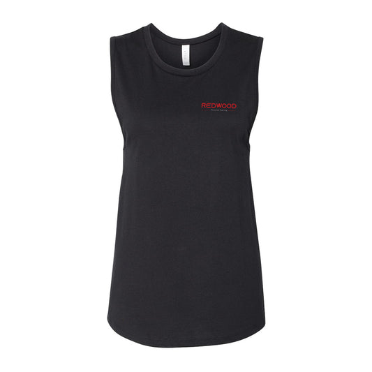 Women's Jersey Muscle Tank - Black - Redwood
