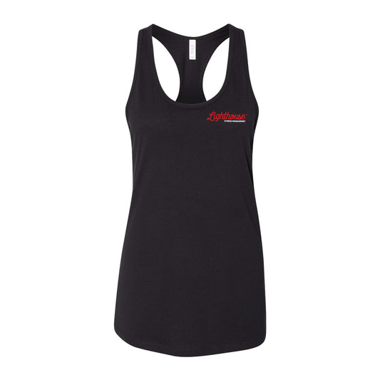 Women's Jersey Racerback Tank - Black - LightHouse