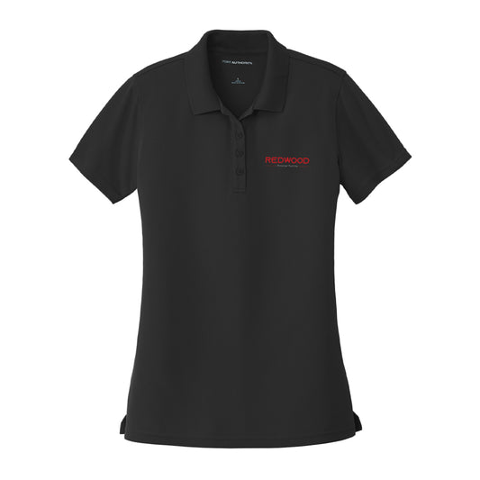 Women's Micro-Mesh Polo - Black - Redwood