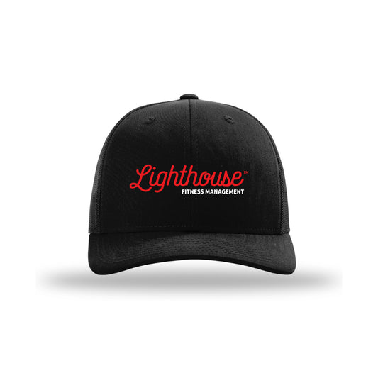 Trucker Snapback Hat - Black - LightHouse