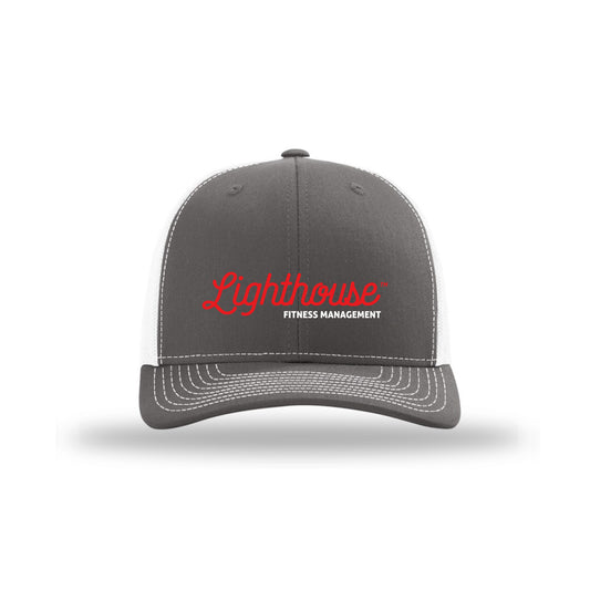 Trucker Snapback Hat -Charcoal/White - Lighthouse